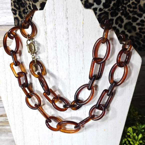 J. Crew Jewelry - J.Crew Long Tortoise Shell Chain Necklace